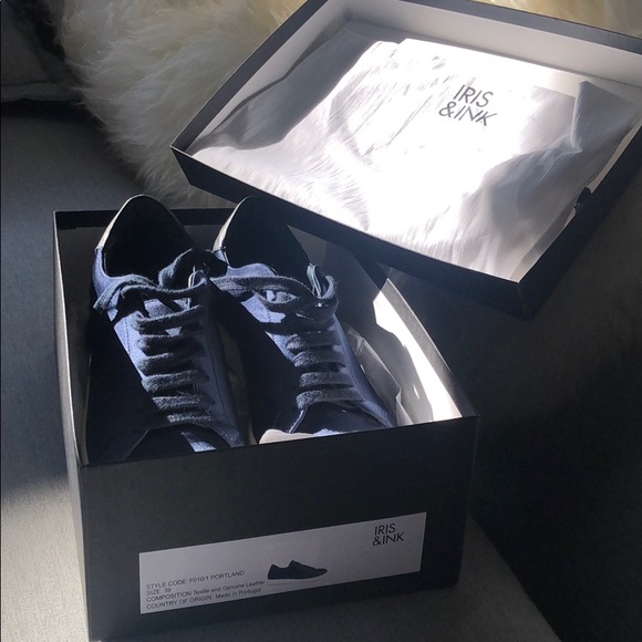 Iris & Ink hardly worn silk blue sneakers. - Picture 4 of 4